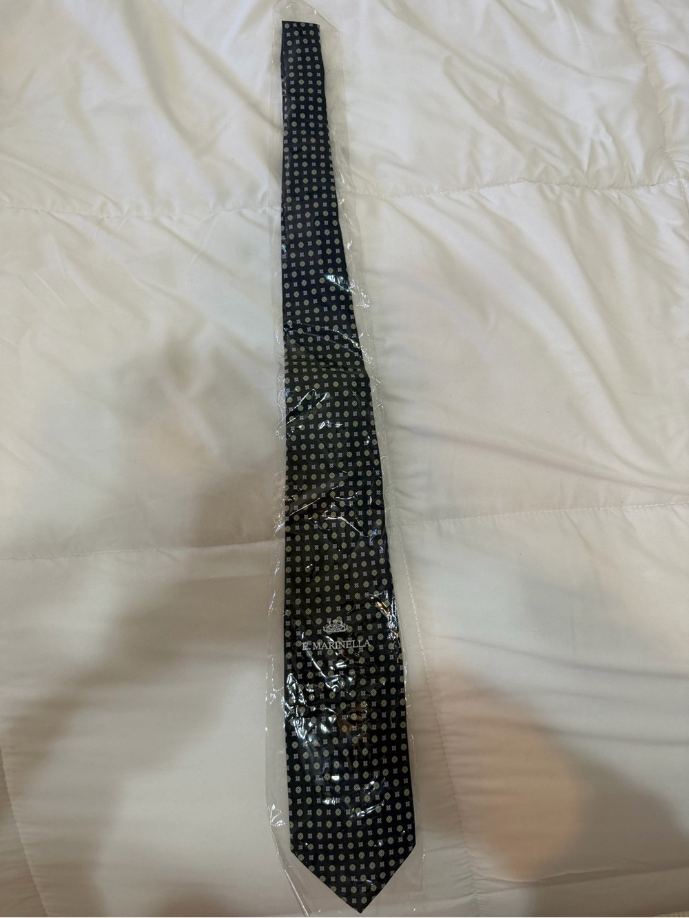 Men's Navy Blue Geometric Silk Tie - Brioni